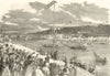The Paris Fetes - Oriental Joust on the Seine 1859 old antique print picture
