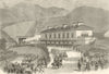 Queen Victoria's visit to North Wales - Departure from Bangor 1859 old print