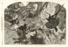 Pheasant Shooting, Right & Left. Hunting 1859 old antique print picture