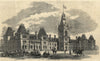 Proposed parliament buildings, Ottawa, Canada 1859 old antique print picture
