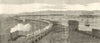 SS Great Eastern with steam up, leaving Holyhead Harbour. Wales 1859 old print