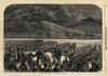 Rifle Corps field-day at Edinburgh. Scotland. Militaria 1860 old antique print