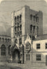 The Norman tower, Bury St. Edmunds. Suffolk. Buildings 1860 old antique print