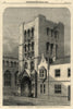 The Norman tower, Bury St. Edmunds. Suffolk. Buildings 1860 old antique print