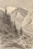 Frontier of Switzerland & Savoy, on the Forclaz 1860 old antique print picture