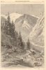 Frontier of Switzerland & Savoy, on the Forclaz 1860 old antique print picture