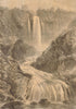 The Falls of Velino, Near Terni, Central Italy 1860 old antique print picture
