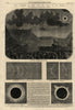 Solar eclipse July 18 Aguilar Spain Baily's beads corona Santander 1860 print