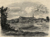 Niagara Falls village: the rapids above the American Falls. Waterfalls 1860