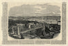St John, New Brunswick & the suspension bridge. Canada 1860 old antique print