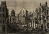 Paris demolitions - removal of a portion of the Quartier Latin 1860 old print