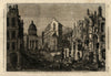 Paris demolitions - removal of a portion of the Quartier Latin 1860 old print