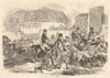 The Exmoor pony fair at Bampton, Devon. Horses 1860 old antique print picture