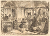 The font & the flowers - drawn by J. Leech. Families. Churches 1860 old print