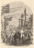 Curiosity Street, Peking Beijing. China 1861 old antique vintage print picture