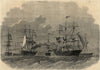 Dundee screw whalers: Tay, Wildfire, Narwhal, Polynia. Scotland 1861 old print