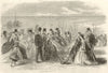Scene on the Parade at Brighton. Sussex 1861 old antique vintage print picture