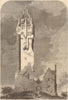 The National Wallace monument, Abbey Craig, near Stirling. Scotland 1861 print