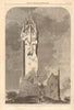 The National Wallace monument, Abbey Craig, near Stirling. Scotland 1861 print