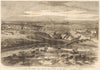 View of St. Peter Port, Guernsey from above Fort George. Channel Islands 1861