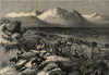 A recent wild-boar hunt in Algeria. Hunting 1861 old antique print picture