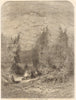 Hop-garden near Farnham, Surrey. Farming 1861 old antique print picture