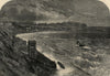 The late gales: the storm at Scarborough. Yorkshire 1861 old antique print