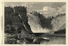 The Falls of Montmorency, near Quebec. Canada. Waterfalls 1862 old print