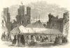 Grand National Eisteddfod at Caernarfon Castle. Wales 1862 old antique print
