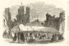Grand National Eisteddfod at Caernarfon Castle. Wales 1862 old antique print