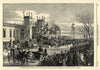 Princess Alexandra at Copenhagen railway station. Denmark 1863 old print