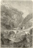 The Bilbao - Tudela Railway, Spain: The Techas pass 1863 old antique print