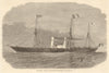 The Royal Italian steam-ship Esploratore 1863 old antique print picture