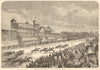 The great international horse race at Longchamps. Paris. Racing 1863 old print