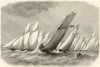 Royal Victoria Yacht club ocean race. Vessels off the Noman. Isle of Wight 1863