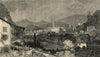 Susa, at the foot of Mont Cenis. Italy 1864 old antique vintage print picture