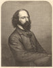Alfred Tennyson, the Poet Laureate. England 1864 old antique print picture