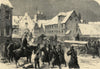 The war in Schleswig: Prussian ammunition-train entering Flensburg. Germany 1864