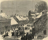 The war in Schleswig: High-Street, Hadersleben. Denmark 1864 old antique print
