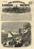 The war in Schleswig: High-Street, Hadersleben. Denmark 1864 old antique print