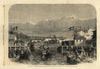 King of Denmark's visit to the North Sea squadron, Copenhagen 1864 old print