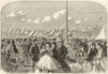 The Yachting Season at Ryde: Scene on the Pier. Isle of Wight 1864 old print