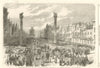 Royal Academy of Antwerp Bicentenary: Procession to the Cathedral 1864 print