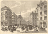 Southwark Street, Borough, looking west. London 1865 old antique print picture