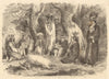 Embassy of Kickapoo indians to the Emperor of Mexico. Tribal 1865 old print