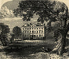 Brocket Hall, Hatfield, Hertfordshire. Historic Houses 1865 old antique print