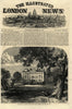 Brocket Hall, Hatfield, Hertfordshire. Historic Houses 1865 old antique print