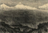 The railway over Mont Cenis: View above Lanslebourg. Savoie 1866 old print