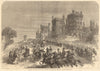 The Prince & Princess of Wales arriving at Belvoir Castle. Leicestershire 1866