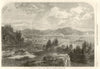 Timber booms on the St. John River, New Brunswick. Canada 1866 old print